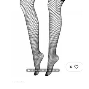 Tiantainai Black Thigh-High Fishnet Stockings ONE SIZE
